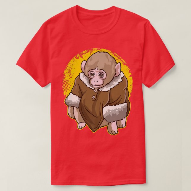 Camiseta Mono Macaque De Nieve Cubierta Con Un Meme De Abri (Diseño del anverso)