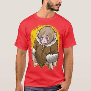 Camiseta Mono Macaque De Nieve Cubierta Con Un Meme De Abri