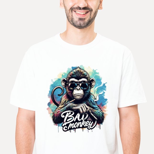Camiseta Mono malo de color de agua (Subido por el creador)