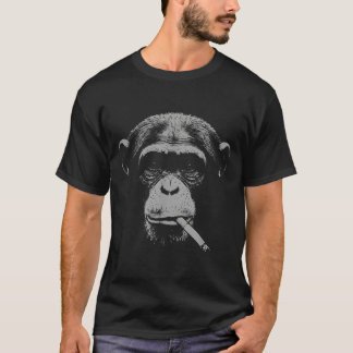 Camiseta Mono meme fumador para hombres mujeres Mono fumado