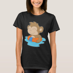 Camiseta Mono nadando Inflable flotador Verano