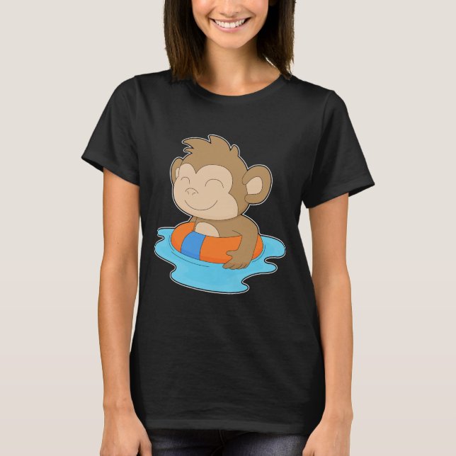 Camiseta Mono nadando Inflable flotador Verano (Anverso)