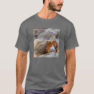 Camiseta Mono Nariz Chata Dorado Padre con Bebé
