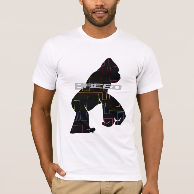 Camiseta Mono negro del modelo (Anverso)