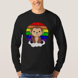 Camiseta Mono Nube De Arcoiris Cute Animales Para Niños Mon