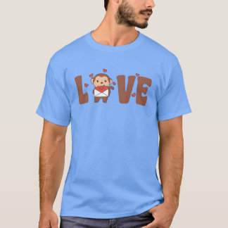 Camiseta Mono para el Día de San Valentín Animales Adorable