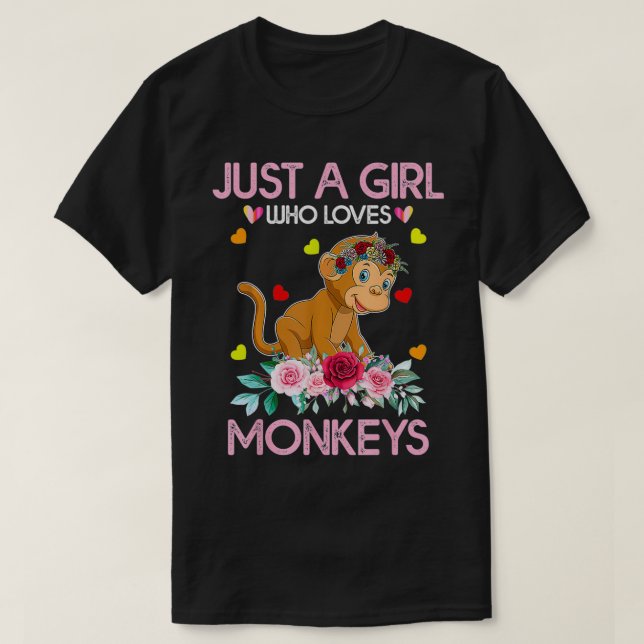 Camiseta Mono Para Mujeres Niños Sólo Una Chica Que Ama Al  (Diseño del anverso)