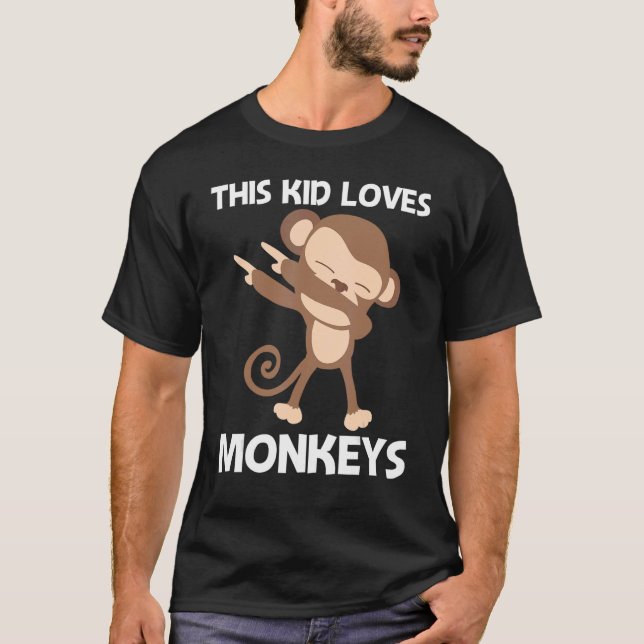 Camiseta Mono Para Niños Jóvenes Zoológico Ape Animales Sil (Anverso)