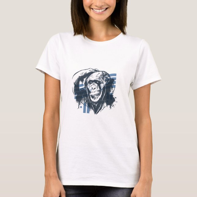 Camiseta Mono Pensativo Chimpancé (Anverso)