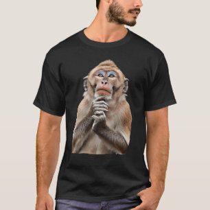 Camiseta Mono Pensativo Meme Contemplación Animal Inteligen