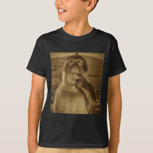 Camiseta Mono Pensativo Meme Vintage Retro 