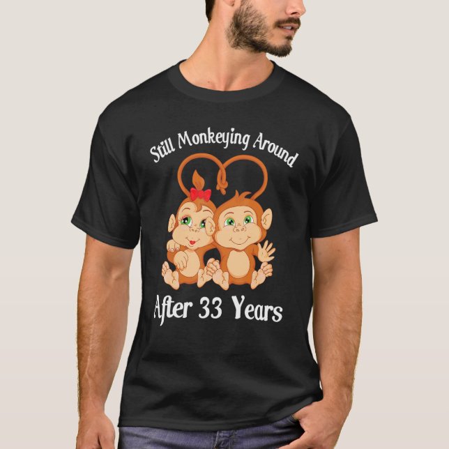 Camiseta Mono por ahí después de 33 años de casamiento (Anverso)
