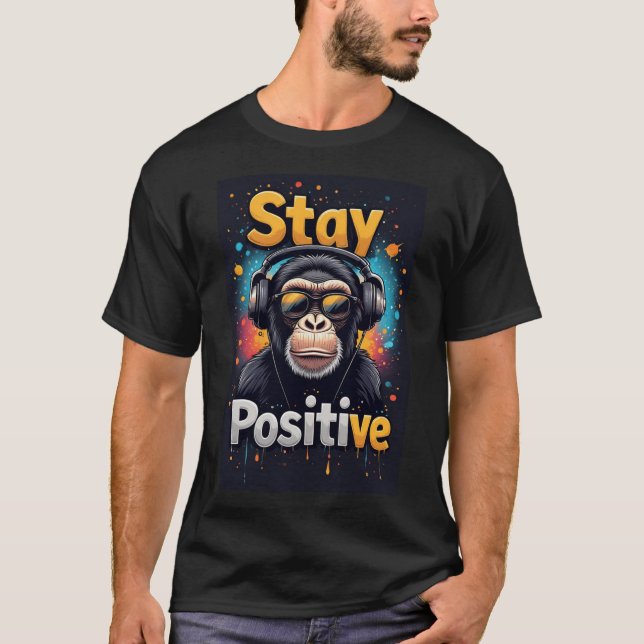 Camiseta Mono Positivo con Auriculares: (Anverso)