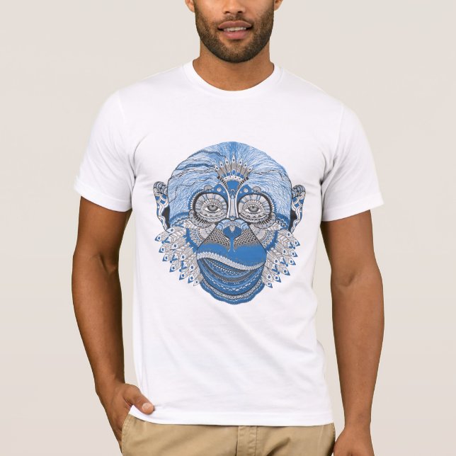 Camiseta Mono psicodélico fresco (Anverso)