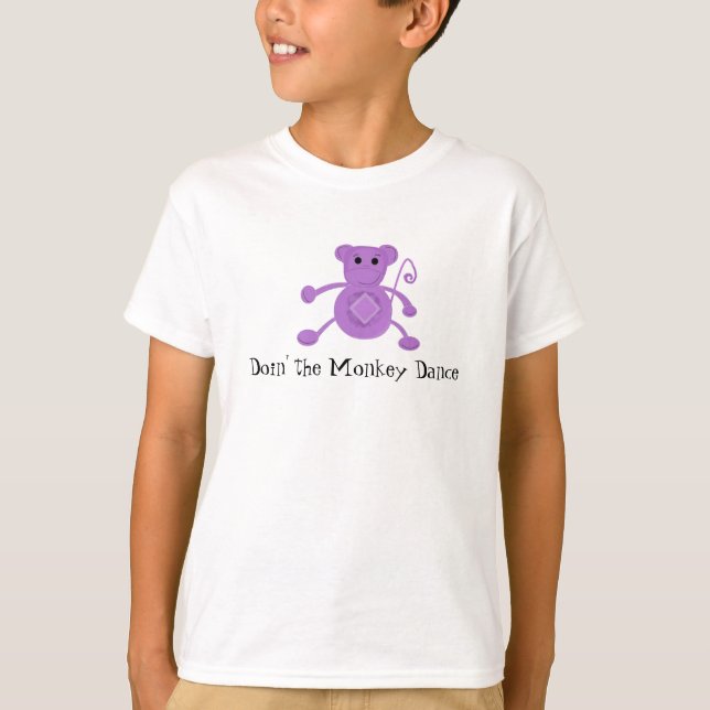 Camiseta Mono púrpura - Baile de mono (Anverso)