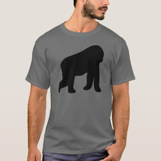Camiseta mono que camina del gorila negro