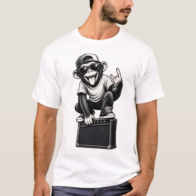 Camiseta Mono Rockstar Genial  (Anverso)