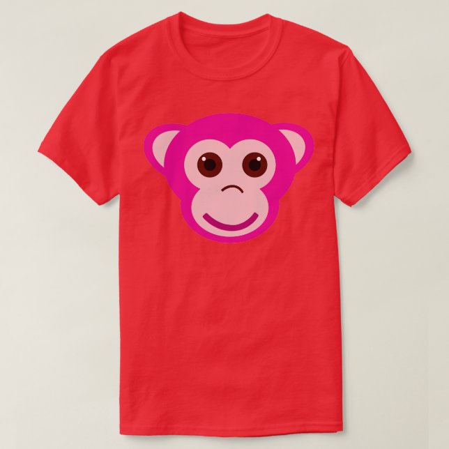 Camiseta Mono rosa 1 (Diseño del anverso)