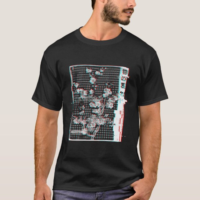 Camiseta Mono Sin Conocimiento Del Glitch Japonés Otaku Vap (Anverso)