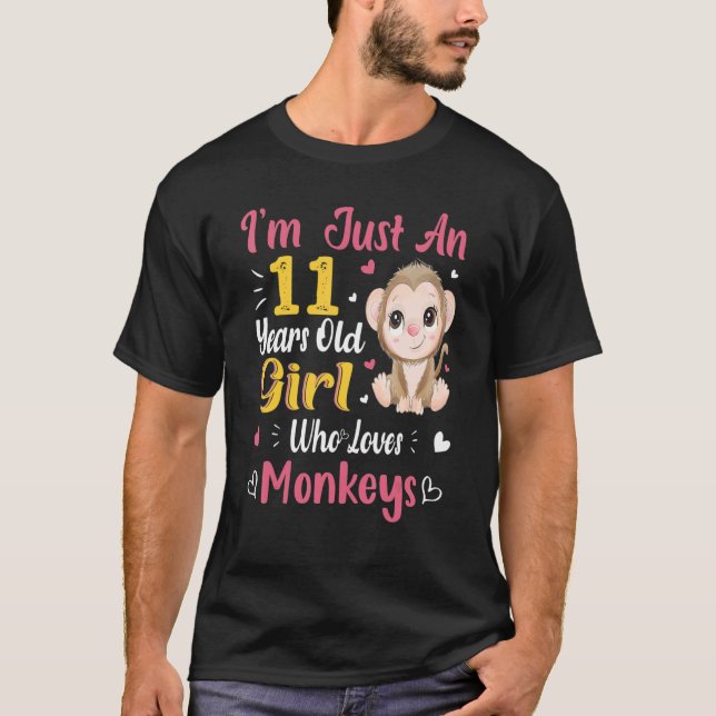 Camiseta Mono, solo un Chica que ama a los monos (Anverso)