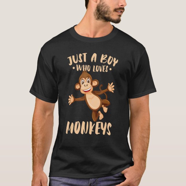Camiseta Mono Sólo Un Niño Que Ama A Los Monos Gorilla Ape (Anverso)