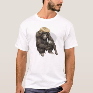 Camiseta mono sosteniendo el