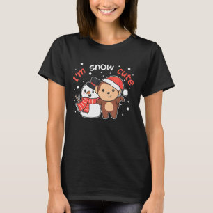 Camiseta Mono: Soy un muñeco de nieve con nieve.
