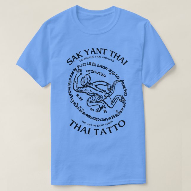 Camiseta Mono tailandés de la Antigüedad Sak Yant Muay (Diseño del anverso)