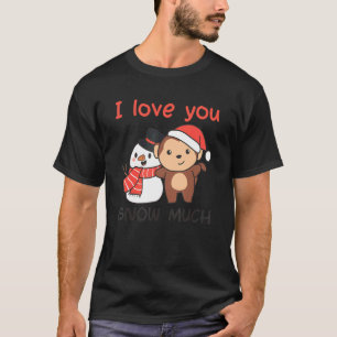 Camiseta Mono Te Amo Mucha Nieve Muñeco de Nieve Juego de P