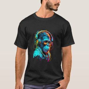 Camiseta Mono Techno Disco Rave para DJ Mono Auriculares pa