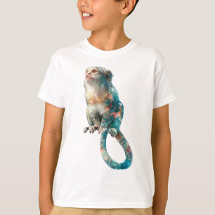 Camiseta Mono Tití de Salpicaduras de Acuarela Caprichosas