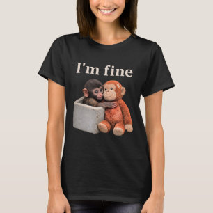 Camiseta Mono triste golpea con un juguete naranja estoy bi