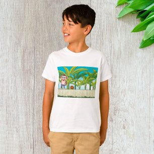 Camiseta Mono y caracol en la jungla tropical