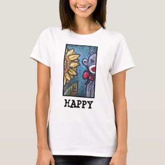 Camiseta Mono y girasol FELICES del calcetín