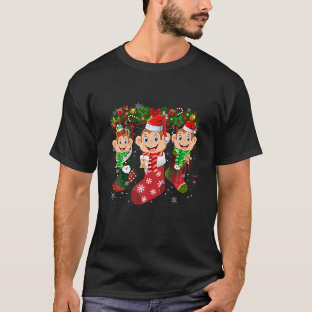 Camiseta Mono zafa a Navidades de divertida familia Pajamas (Anverso)