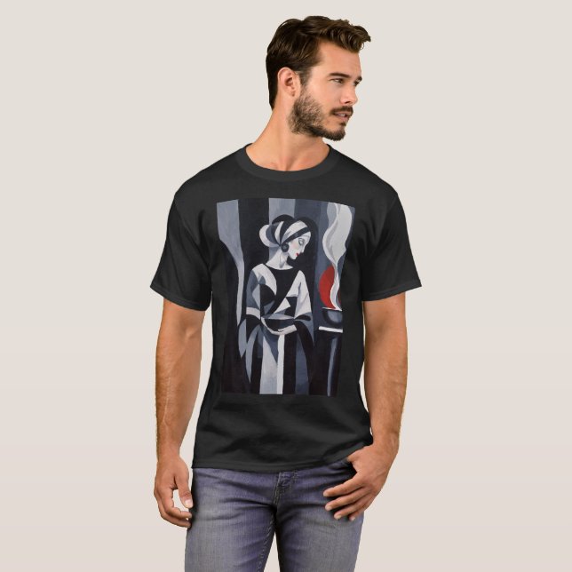 Camiseta Monocroma Mística Mujer Art Déco (Anverso completo)