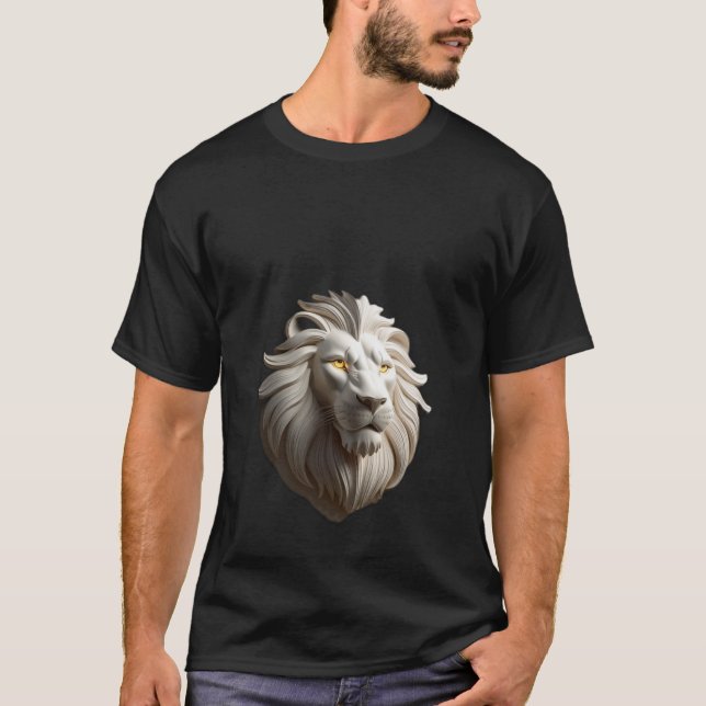 Camiseta Monocromática De Logotipo De León Geométr (Anverso)