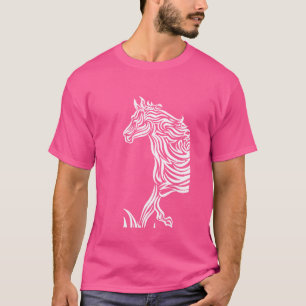 Camiseta Monocromo arte de caballos Caballo Lover Arte Natu