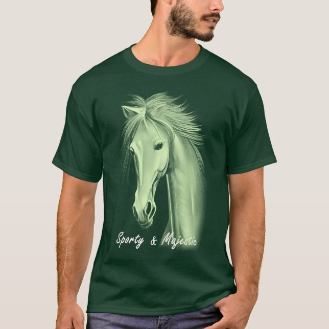 Camiseta Monocromo de dibujo deportivo y majestuoso de caba (Anverso)