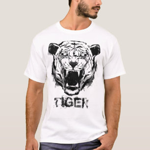 Camiseta Monocromo del tigre enojado
