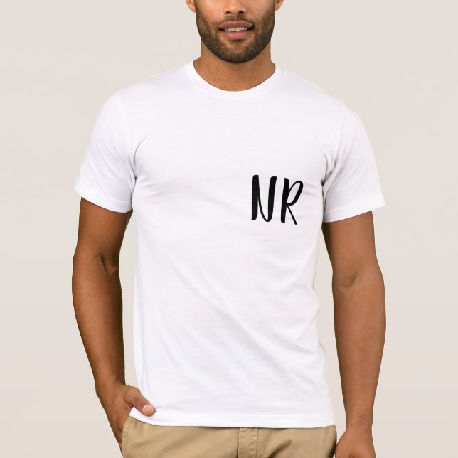 Camiseta Monogram Initials Modern Stylish Trendy Design (Anverso)