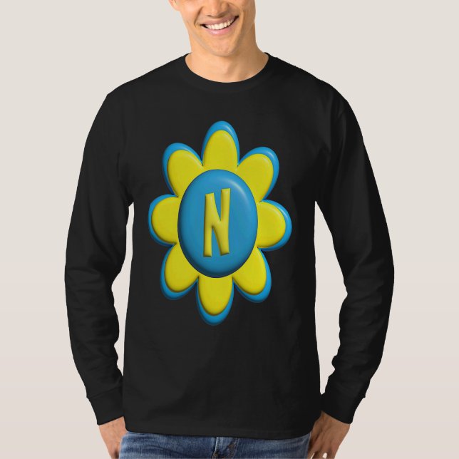 Camiseta Monogram N  Colorful Flower (Anverso)