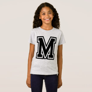 Camiseta Monograma Antiguo Inicial de Facultad Negro M