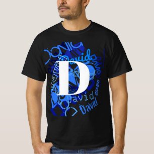 Camiseta Monograma azul creativo