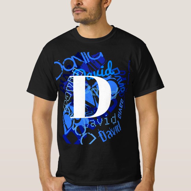 Camiseta Monograma azul creativo (Anverso)