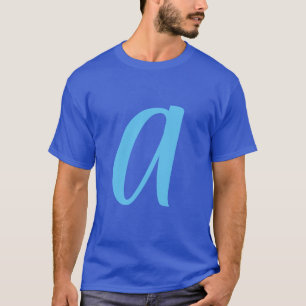 Camiseta Monograma azul moderno Añadir su nombre inicial