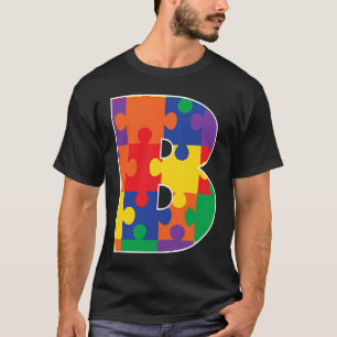 Camiseta Monograma B en piezas de rompecabezas multicolor