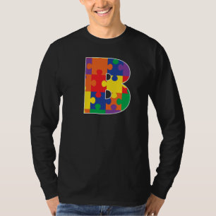 Camiseta Monograma B en piezas de rompecabezas multicolor