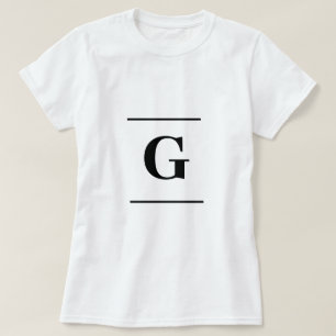 Camiseta Monograma blanco simple y minimalista
