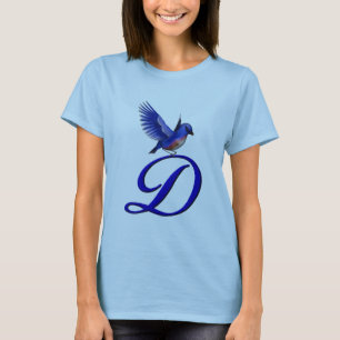 Camiseta Monograma Bluebird Inicial D Elegant